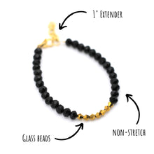 Load image into Gallery viewer, Black & Gold Beaded Bracelet
