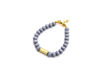 Load image into Gallery viewer, Gray & Gold Textured Bead Bracelet