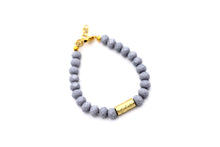 Load image into Gallery viewer, Gray & Gold Textured Bead Bracelet