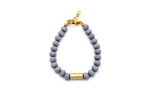 Load image into Gallery viewer, Gray & Gold Textured Bead Bracelet