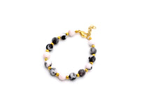 Load image into Gallery viewer, Pink & Black Zebra Jasper Bracelet