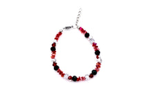 Load image into Gallery viewer, Red, Green & Silver Beaded Bracelet