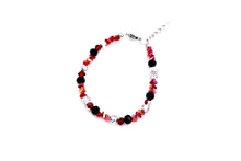 Load image into Gallery viewer, Red, Green & Silver Beaded Bracelet