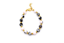 Load image into Gallery viewer, Pink & Black Zebra Jasper Bracelet