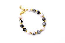 Load image into Gallery viewer, Pink & Black Zebra Jasper Bracelet