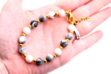 Load image into Gallery viewer, Pink & Black Zebra Jasper Bracelet