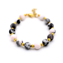 Load image into Gallery viewer, Pink & Black Zebra Jasper Bracelet