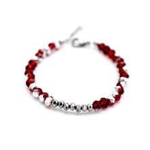 Load image into Gallery viewer, Red & Silver Beaded Bracelet