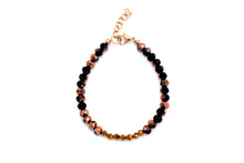 Load image into Gallery viewer, Black, Copper & Gold Beaded Bracelet