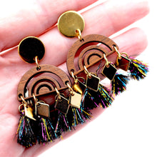 Load image into Gallery viewer, Black Tassel Earrings