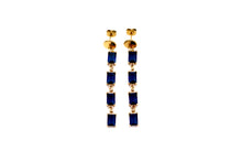 Load image into Gallery viewer, Dark Blue Dangle Earrings
