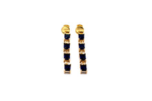 Load image into Gallery viewer, Dark Blue Dangle Earrings