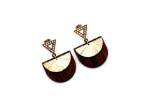 Load image into Gallery viewer, Wood and Metal Earrings