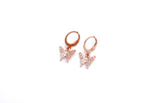 Load image into Gallery viewer, Rose Gold Butterfly Earrings