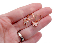 Load image into Gallery viewer, Rose Gold Butterfly Earrings