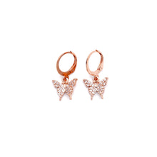 Load image into Gallery viewer, Rose Gold Butterfly Earrings