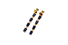 Load image into Gallery viewer, Dark Blue Dangle Earrings
