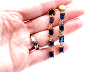 Load image into Gallery viewer, Dark Blue Dangle Earrings
