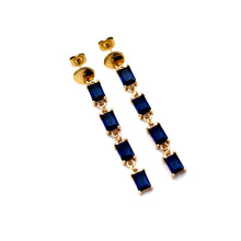 Load image into Gallery viewer, Dark Blue Dangle Earrings
