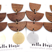 Load image into Gallery viewer, Geometric Wood Earrings