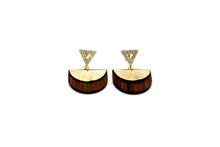 Load image into Gallery viewer, Wood and Metal Earrings