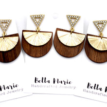 Load image into Gallery viewer, Wood and Metal Earrings