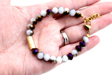 Load image into Gallery viewer, Purple and White Bracelet