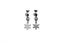 Load image into Gallery viewer, Silver Snowflake Earrings