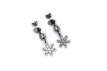 Load image into Gallery viewer, Silver Snowflake Earrings