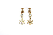 Load image into Gallery viewer, Gold Snowflake Earrings