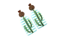 Load image into Gallery viewer, Green Cactus Earrings