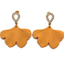Load image into Gallery viewer, Yellow Leaf Earrings