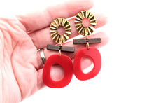 Load image into Gallery viewer, Red Acrylic Earrings