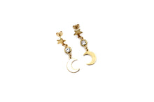 Load image into Gallery viewer, Star and Moon Earrings