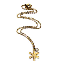 Load image into Gallery viewer, Gold Snowflake Necklace