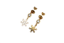 Load image into Gallery viewer, Gold Snowflake Earrings