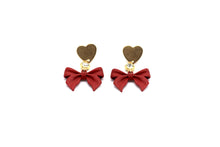 Load image into Gallery viewer, Red Bow Earrings