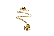 Load image into Gallery viewer, Gold Snowflake Necklace