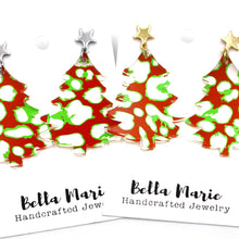 Load image into Gallery viewer, Christmas Tree Dangle Earrings