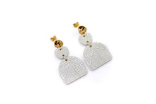Load image into Gallery viewer, Tan Tribal Print Dangles