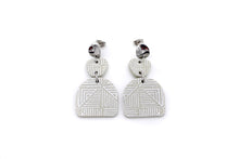 Load image into Gallery viewer, Tan Tribal Print Dangles