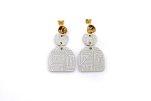 Load image into Gallery viewer, Tan Tribal Print Dangles