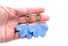Load image into Gallery viewer, Blue Ginkgo Dangles