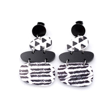 Load image into Gallery viewer, Black White Earrings