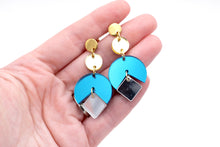 Load image into Gallery viewer, Teal Dangle Earrings