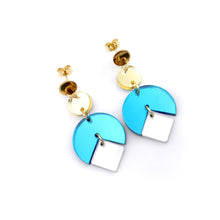 Load image into Gallery viewer, Teal Dangle Earrings