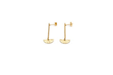 Load image into Gallery viewer, Gold Bar Crescent Dangles