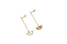 Load image into Gallery viewer, Gold Bar Crescent Dangles
