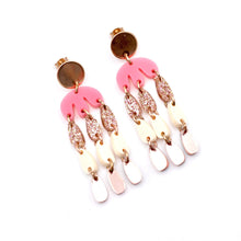 Load image into Gallery viewer, Pink Glitter Earrings