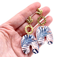 Load image into Gallery viewer, Tropical Leaf Earrings